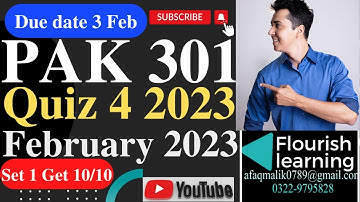PAK301 Quiz 4 Solution 2023 / PAK 301 Quiz 4 Solution Semester Fall 2022 / PAK 301 Quiz 4 Fall 2022