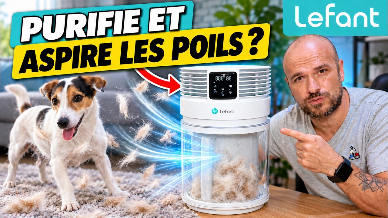 J’ai testé le PURIFICATEUR D'AIR qui veut ASPIRER les POILS de mon chien (Lefant A1 pro)