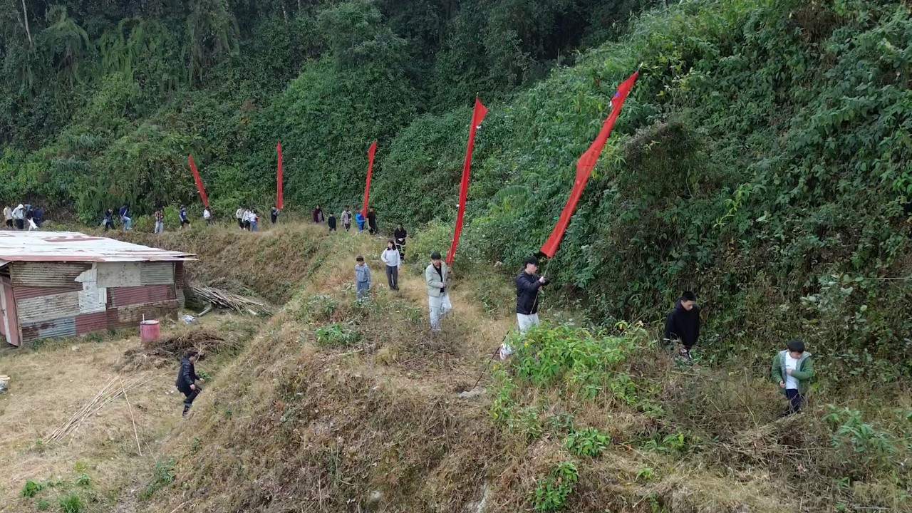 Prayer Flag Raising at Taktse