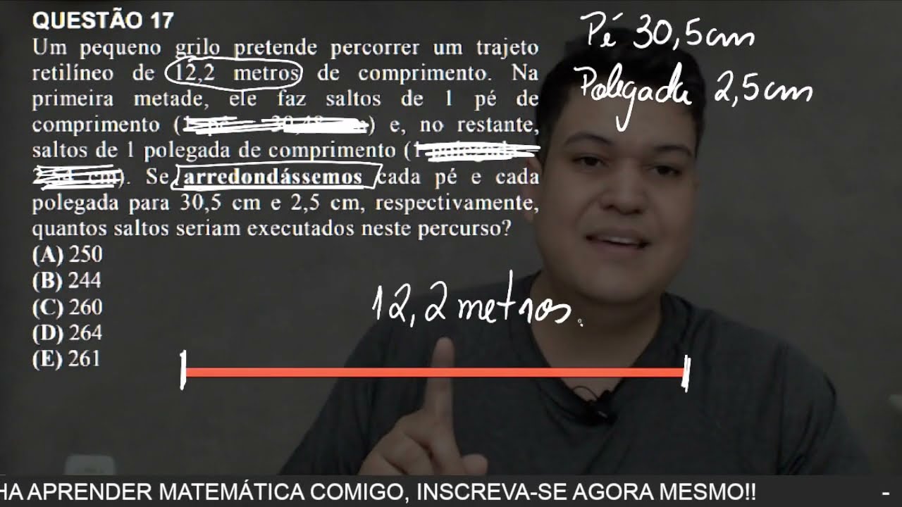 INSTITUTO FEDERAL - Pés e  Polegadas  - IFMS 2024 - Questão 17 - Matemática - Tiago Arruda
