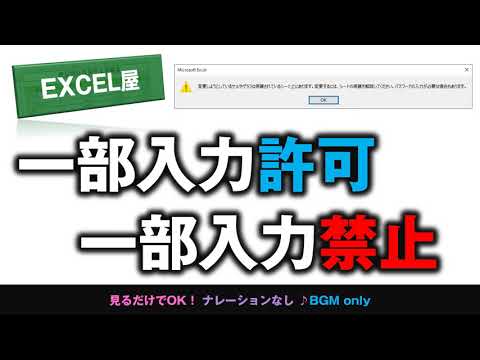 [EXCEL] 一部入力許可/一部入力禁止 の方法