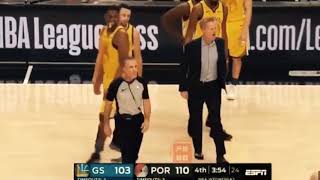 Steve Kerr Gets Ejected Warriors Vs Blazer