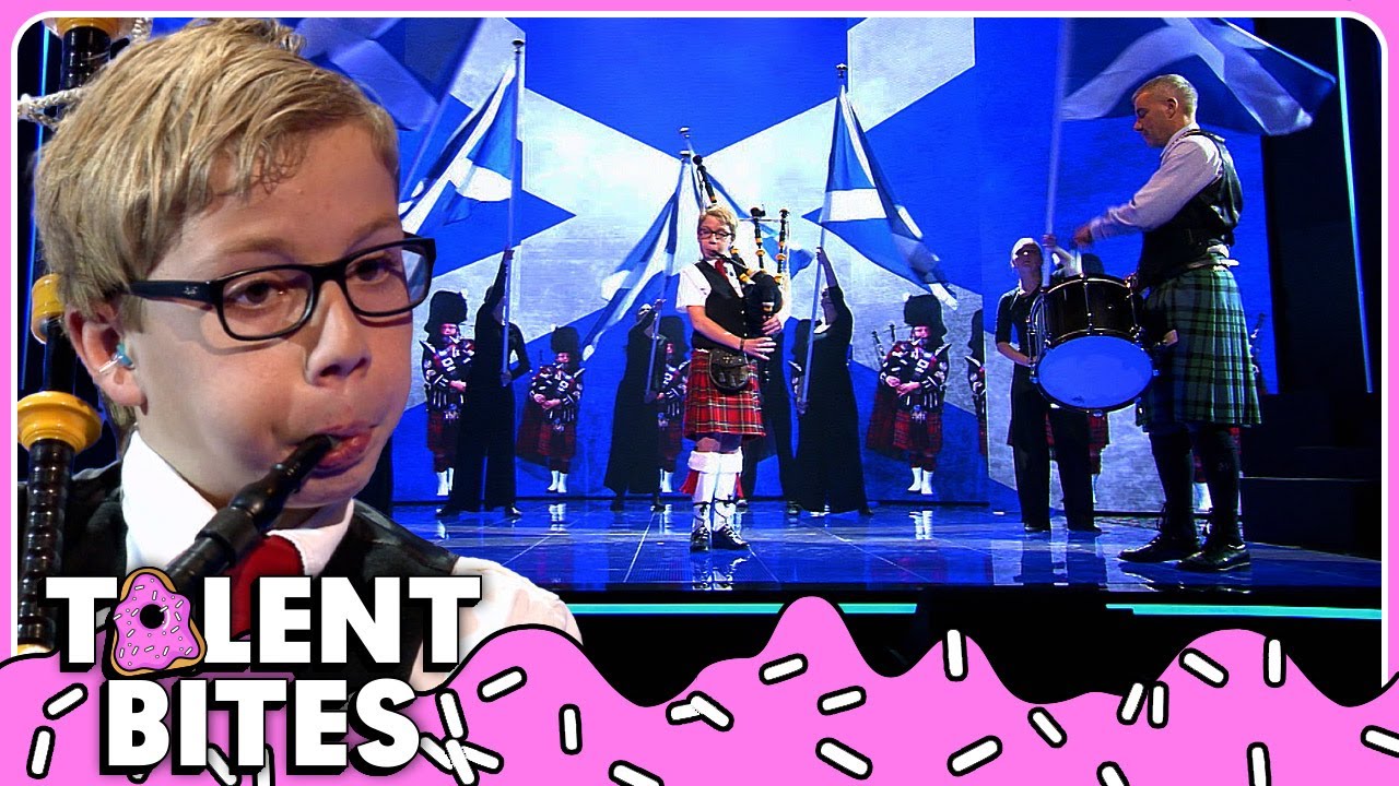Talented 10-Year-Old kid plays the BAGPIPE 😲 | Bites