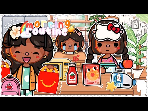 School Morning Routine *FIRST DAY* 🚗🌈🚍 || * VOICED 🎙️* || Toca boca life roleplay