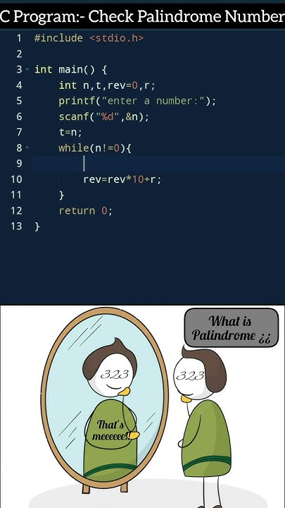 C program to check Palindrome number!!👨💻 - YouTube