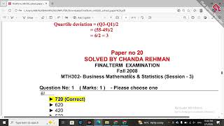 MTH302 FINAL TERM EXAMINATION 2025 | MTH302 Final term Exam 2026 | MTH302 Final term Preparation