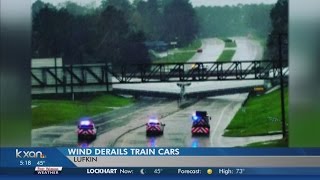 Wind derails train