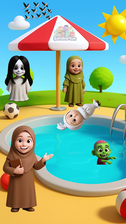 Want to swim but instead asked to do homework 😐 #children'scartoon #cartoon #stickercartoon #Indo...