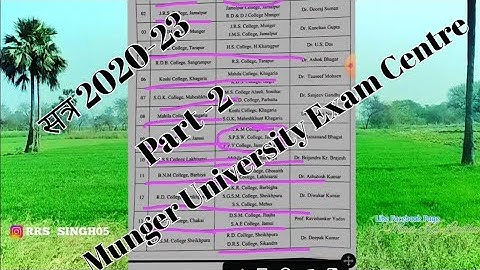 Munger University Exam Centre Session 2020-23 Part-2