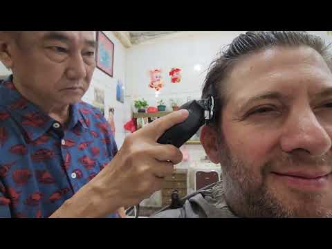 HAIRCUT SHAVE  EAR CLEANING ASMR  Classic Asian Barbershop Ko Tang  Jakarta Indonesia 