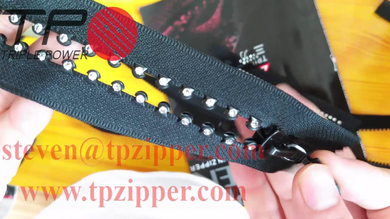 3, 5, 8,10 plastic zipper, delrin zippers with pullers; diamond