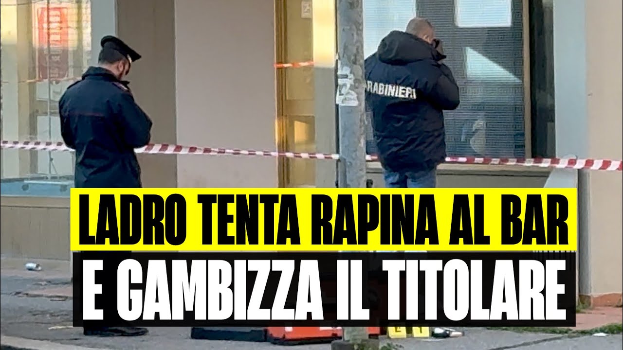 LADRO TENTA RAPINA IN UN BAR: SPARA AL PROPRIETARIO E LO GAMBIZZA. PAURA A ROMA