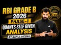 RBI Grade B Analysis 2026 | RBI Grade B Phase 1 Analysis | RBI Grade B Quants Self Given Analysis