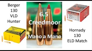 6.5 Creedmoor Hornady vs Berger 130gr Mano a Mano Shootout