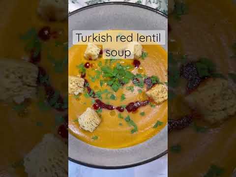 TURKISH RED LENTIL SOUP #recipe #dinner #shorts #cooking #easy #comfortfood #homemade #easyrecipe