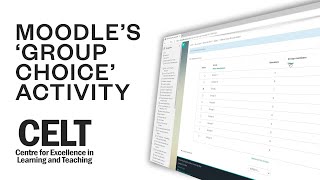 Moodle's 'Group Choice' Activity Tutorial