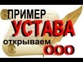 УСТАВ при регистрации ООО образец составления