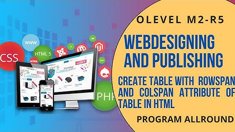 create table with rowspan and colspan in HTML web designing o level practical 2023