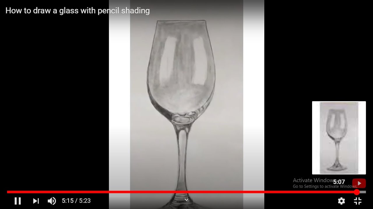 How to draw a glass with pencil shading YouTube