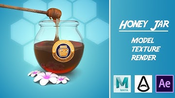 Maya Arnold Glass Shader Render - Honey Jar (Speed)