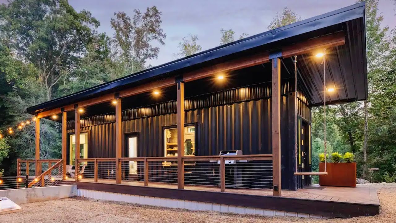 Possibly The Most Stunning Container Home with Waterfall - YouTube