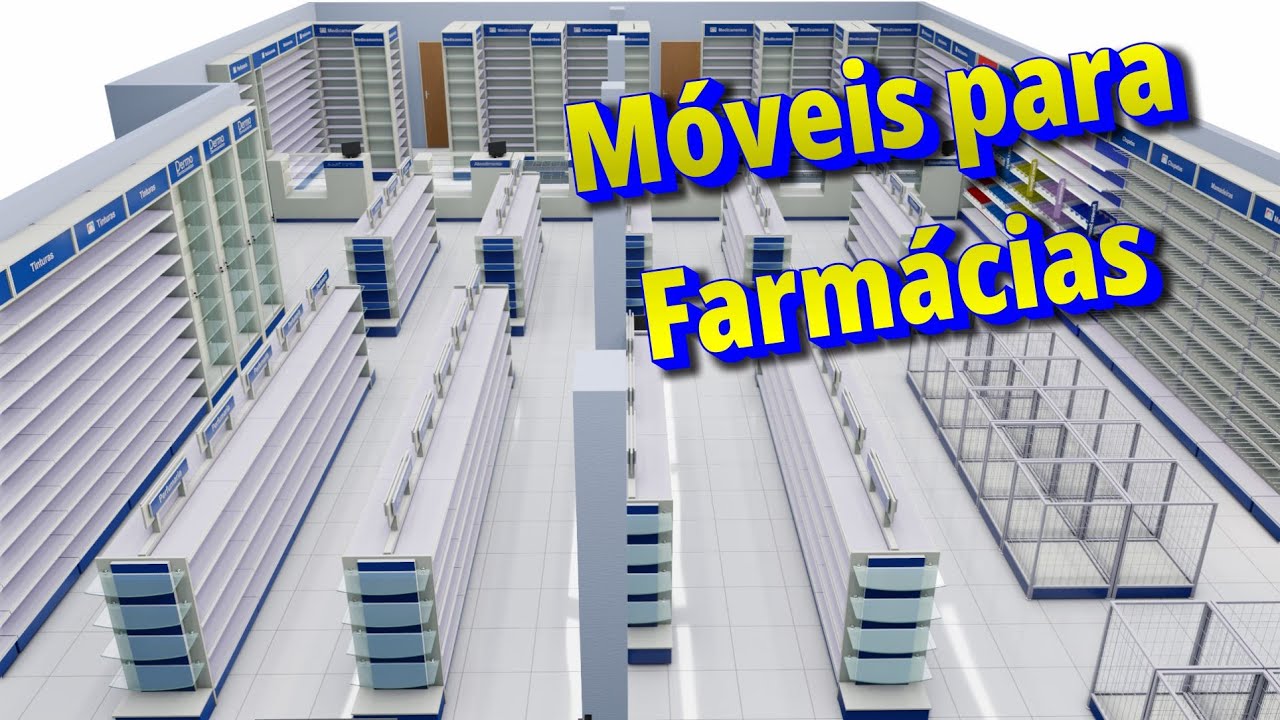 Móveis para Farmácia - Projeto 3D 60488 - cliente: Aldenir