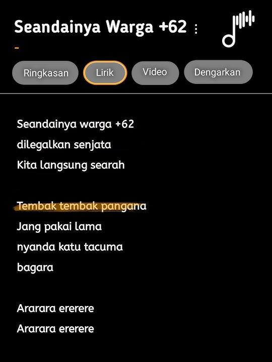WARGA  62 - RYO BAHOW || LIRIK LAGU || Seandainya warga  62 dilegalkan senjata #lirik