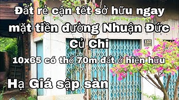 Nhà đất củ chi | giá rẻ | giới thiệu | Lô đất 10x65 mặt tiền đường lớn Nhuận có thổ cư 70m