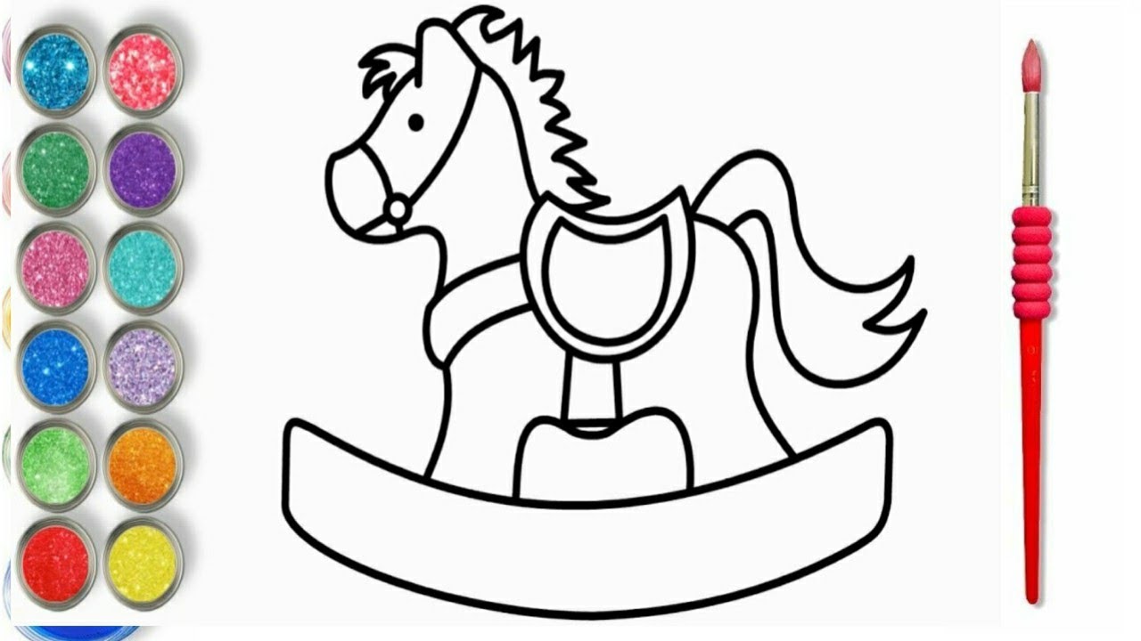 How To Draw A Toy Horse Drawing Painting For kids toddlers Part 229