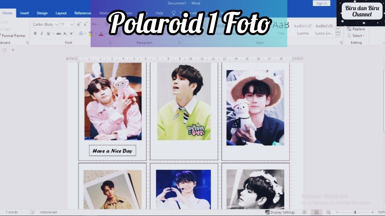 Cara Membuat Polaroid Sendiri Di Microsoft Word Diy Polaroid Polos Youtube