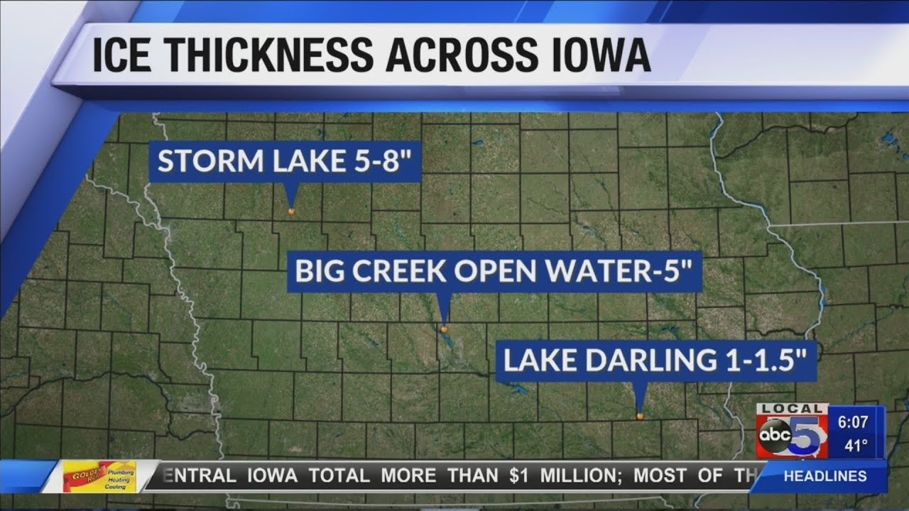 Iowa DNR releases ice depths around Iowa for ice fishers YouTube