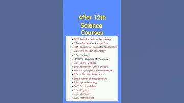 After Plus Two Science || Courses || @educationalupdates-c5o