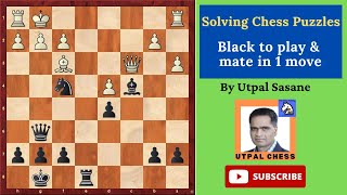 Black to play & mate in 1 move for Beginners (Puzzle #371)