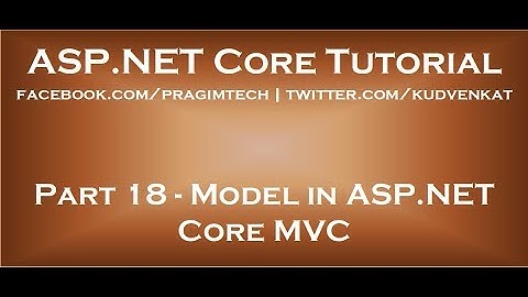 Model in ASP NET Core MVC