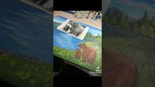 Painting Grizzly Bear 399 #grizzly399 #yellowstonenationalpark #glaciernationalpark  #art #acrylic