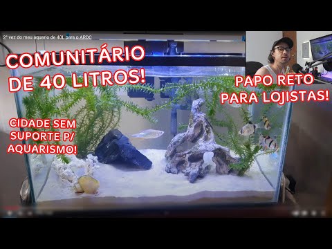 40-LITER COMMUNITY AQUARIUM WITH BARBS, RAMIREZI, GOURAMIS, AND MORE!
