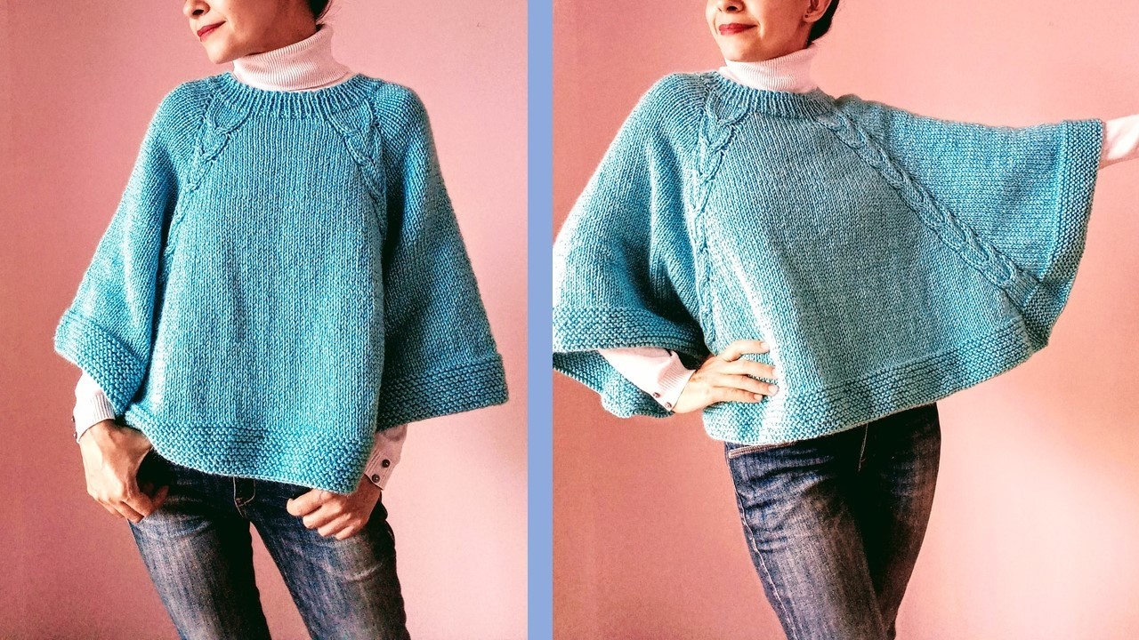 Poncho a dos agujas para mujer ¡Paso a paso! ¡Queda hermoso!!