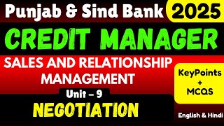 Negotiation | Punjab and Sind Bank Credit Manager 2025 | Credit Manager PYQ | P &amp; S Mock Test 2025