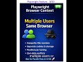 Playwright Browser Context &amp; Session Handling | Feature#9 #Playwrightutorial#playwrightbrowsrcontext