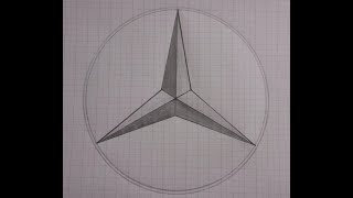 (How to draw Mercedes-BENZ logo by geometric set (with simple way