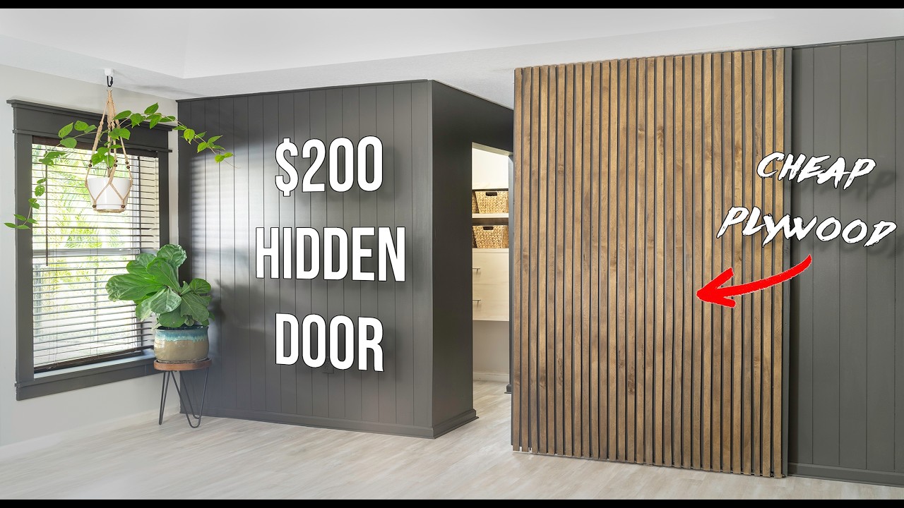 DIY Slat Door from Plywood &  Vertical Shiplap Paneling