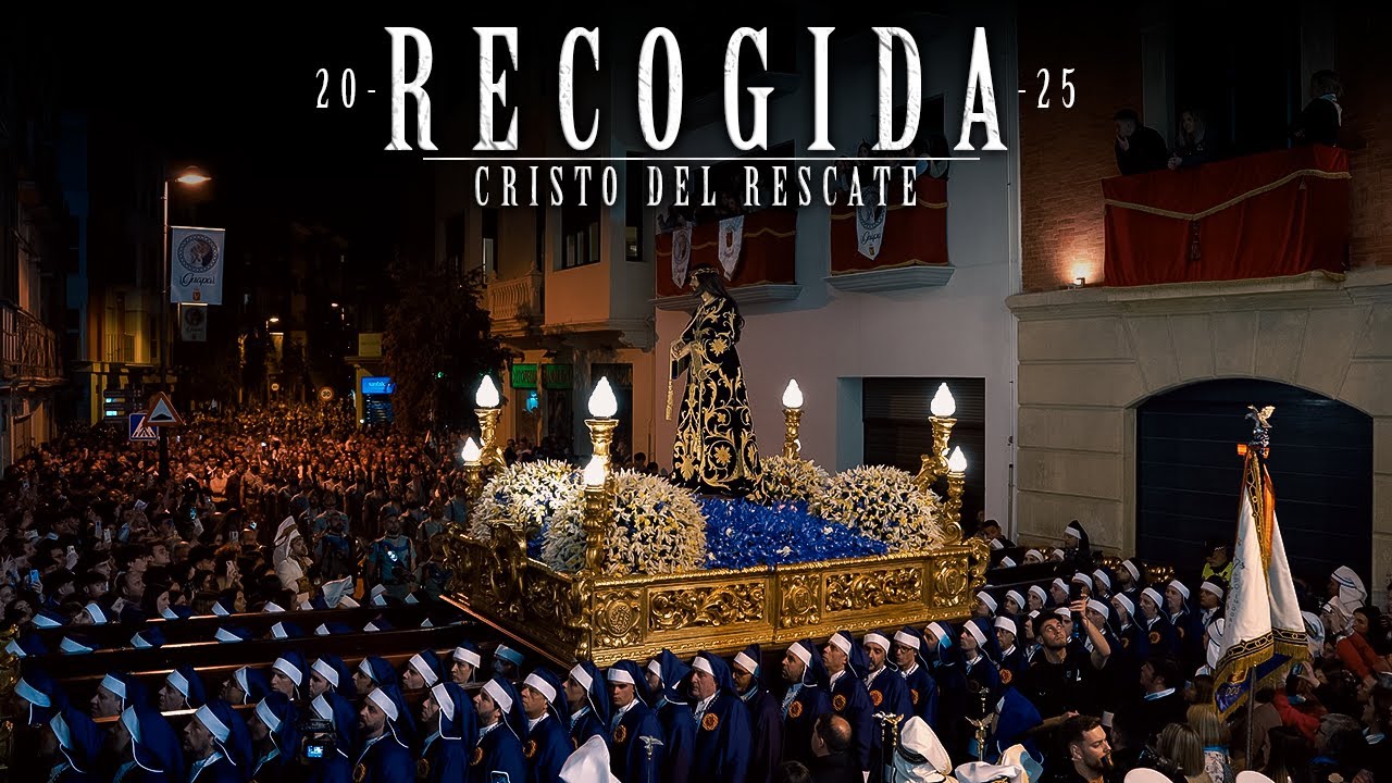 [4K] Recogida Santísimo Cristo del Rescate Jueves Santo 2025 | Amargura de Lorca Paso Blanco