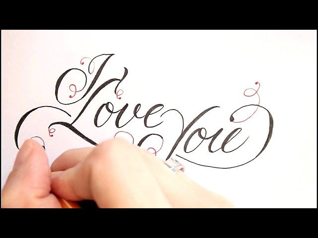 how to write cursive fancy letters - I love you - easy version class=