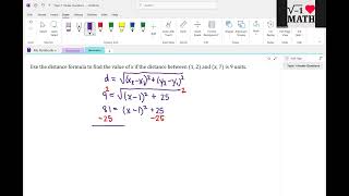Finding a Missing Coordinate Given the Distance Between the Points