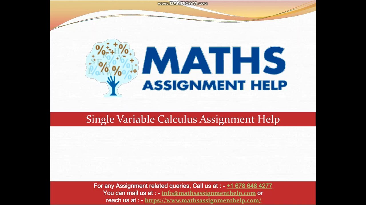 Single Variable Calculus Assignment Help