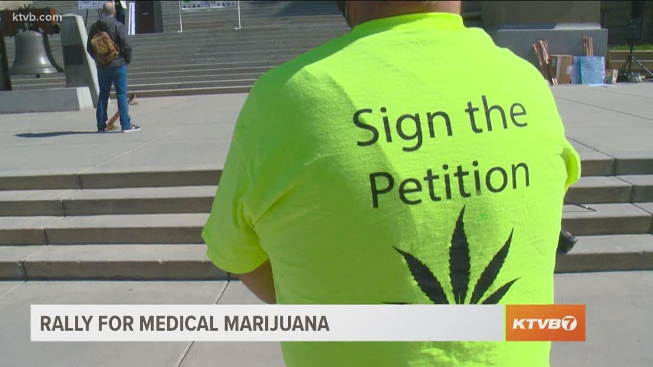 Supporters rally at the Idaho Capitol for medical marijuana
