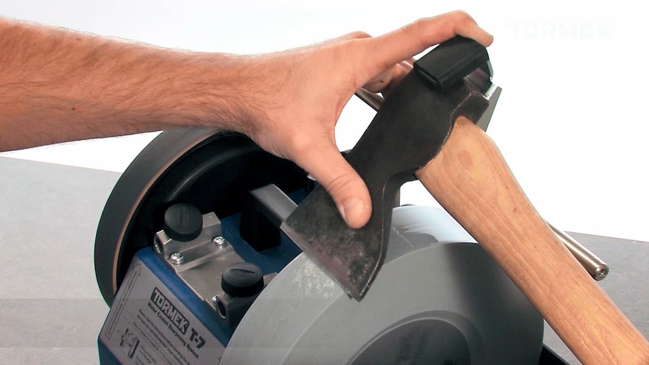 Sharpen axes with the Tormek Axe Jig SVA170 YouTube
