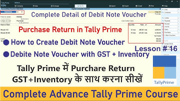 How to Create Debit Note Voucher with GST | Purchase return with GST , Inventory
