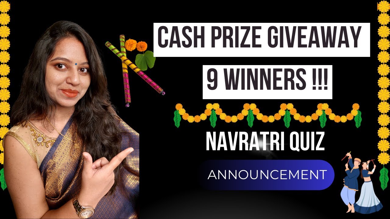 1000 Rs Cash Prize Giveaway ! 9 winners Navratri Quiz Winners 