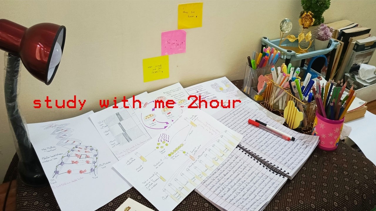 STUDY WITH ME 2 HOURS ⏱️ Pomodoro 50/10 🌧️ Rain Sounds | Real Time ...
